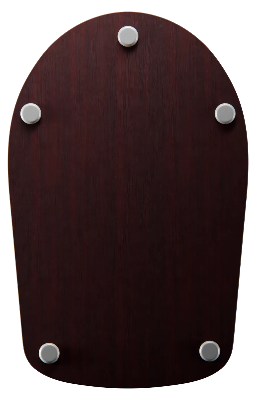 Walnut square slider, low, back view