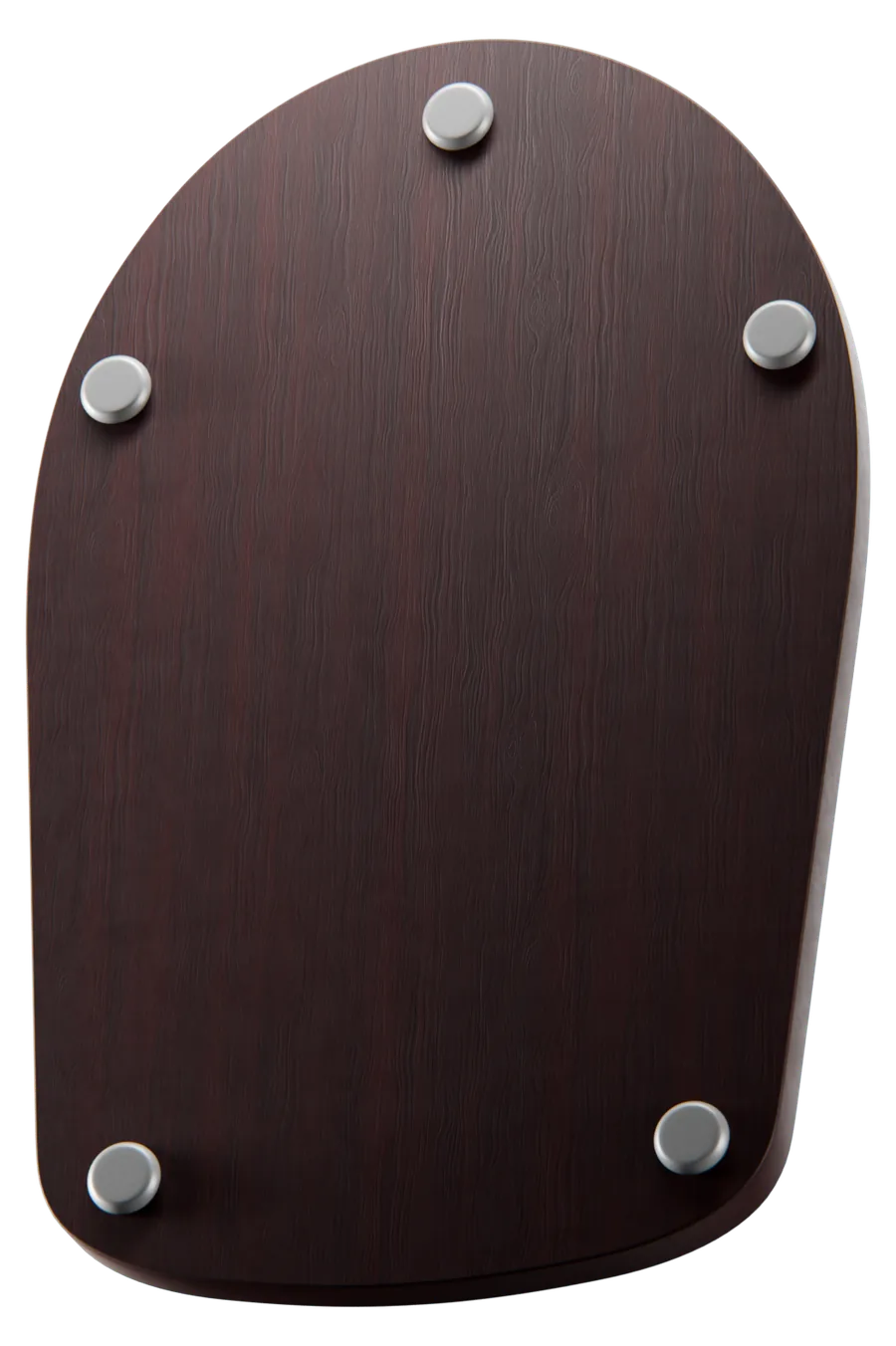 Walnut square slider, back, four feet view
