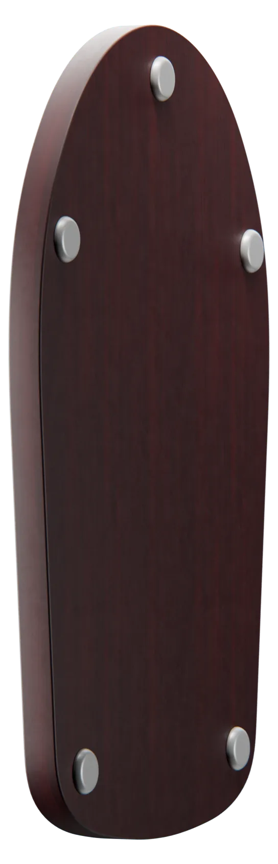 Walnut square slider, low, edge view