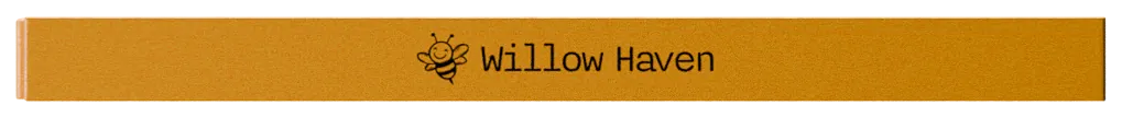 Slider box end: Willow Haven with the small bee